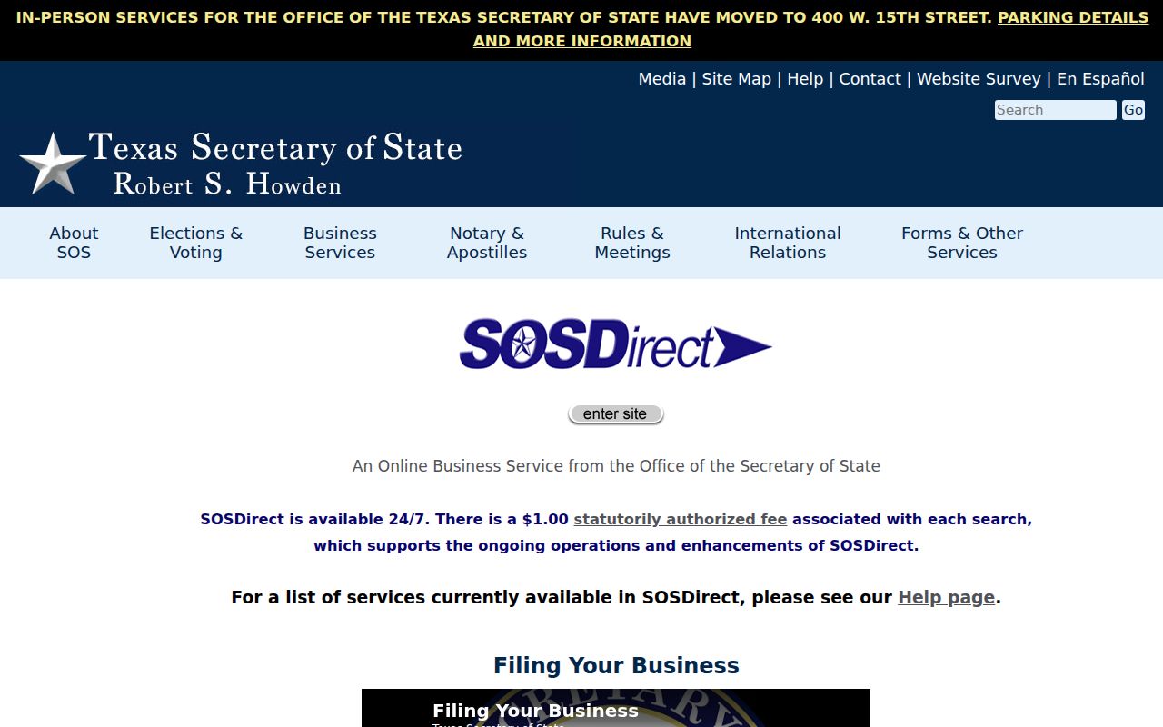 Missouri City residents directory Texas SOSDirect business search information